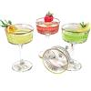 GOSOYO Set di 4 Bicchieri Vintage con Montatura Dorata, 260 ml/8,8 once. Bicchieri da Champagne, Cocktail, Martini, Bicchieri da Vino, Bicchieri da Gin e Prosecco, Vetreria a Stelo Lungo