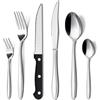 Hunnycook Set di 36 Posate in Acciaio Inox di Alta Qualità per 6 Persone - Elegante Set Con Coltelli da Bistecca, Forchette, Cucchiai per la Casa