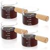 SHILIPAIJC 4 Pezzi Tazza da Caffè con Manico in Legno, Bicchiere Dosatore per Espresso con Doppio Beccuccio Graduazione, Bicchiere per Caffè Espresso Bicchierino per Caffè Espresso Latte Salsa