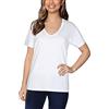 Fruit of the Loom Crafted Comfort-Maglietta a Maniche Corte in Cotone Pima T-Shirt, Scollo a V-Bianco, L Donna