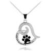 HMOOY Collana Con Stampa Di Zampe, Cucciolo Sempre Nel Mio Cuore, Ciondolo Cane Carino Gatto, Cuore D'amore, Amante Dei Cani (Style 2)
