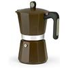 MONIX New Cream - Caffettiera italiana in alluminio, capacità 9 tazze, adatta per tutti i tipi di piani cottura, inclusa induzione