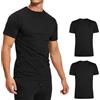 VEQUÈ Confezione da 2 Pezzi T-Shirt Uomo Mezza Manica Corta Maglietta da Sottogiacca Maglia Slim Fit Cotone Leggero (IT, Testo, M, Regular, Regular, Nero+Nero)