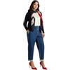 FIORELLA RUBINO: Jeans Balloon con Impunture a Contrasto Curvy Size Blu Stagione Primavera Estate 2025.