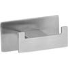 Wenko Turbo-Loc - Gancio da parete Duo Genova Opaco, decorativo, doppio bagno, in acciaio inox, per asciugamani o utensili da bagno, fissaggio senza foratura, antiruggine, 8,9 x 4,4 x 5,4 cm (L x A x