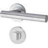 Yale Set di maniglie T-Shape in acciaio inossidabile per porta con nottolino per chiusura privacy 35-S1TS-RRWC-88-3101, satinate, design moderno, adatto per porte interne