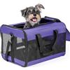 Conlun Trasportino per cane a parete morbida, Grande borsa per gatti con guinzaglio di sicurezza, Trasporto per gatti grandi e cani medi fino a 9 kg, Borsa pieghevole per cuccioli -Viola,L