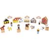 Janod Set di 34 cubi in Legno Massiccio, Tema Country, Complemento Ottime ai tappetini per Auto, Gioco di Costruzione, Sviluppa l'immaginazione, Giocattolo in Legno FSCTM, da 2 Anni, J05937