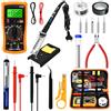 Suprbee Saldatore a Stagno Kit, 19 PCS Saldatore Kit 60W con Schermo LCD, 180-500℃ Stagnatore Elettrico Professionale, 5 Punte di Saldatura, Pompa Dissaldante, Kit di Saldatura per Piccole Riparazioni