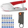 Nutmanel Kit di crimpatrici per cavi coassiali, RG6 RG59 Set di Pinze a Compressione, Pinza Crimpatrice Kit Crimpatrice, con 20 connettori F a compressione, per cavo SAT, cavo coassiale