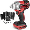 ONEVAN avvitatore a impulsi a batteria per batteria Makita 18V, 300 N.m chiave a percussione senza fili con 6 bussole, 1/2 pistola a impulsi, senza spazzole, funzione avanti/indietro(Senza batteria)