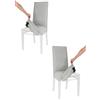 t m c s Tommychairs - Set 2 sedie imbottite con cuffia sfoderabile modello Jazz per cucina, struttura in faggio bianca, seduta e schienale imbottiti e rivestiti con cuffia in tessuto grigio chiaro