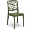 REDÒKASA Sedia in polipropilene MEDEA, MADE IN ITALY, impilabile, idrorepellente, resistenza raggi UV, design moderno per sala da pranzo, cucina, sala d'attesa, bar, ristoranti, giardino (Verde Oliva, 1)