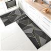 SHUAIG - Set di 2 tappeti da cucina, anti-affaticamento, antiscivolo, lavabili, con adesivi scorrevoli, adatti per bagno/soggiorno (Stile L, 43 * 150+43 * 75cm)