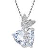FJ Collana Farfalla Donna in Argento Sterling 925 Ciondolo Cuore Collane Pietre Portafortuna Gioielli per Donna Amiche Moglie Mamma