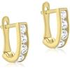 Carissima Orecchini half hoop 10 x 2 mm con zirconi bianchi da bambina in oro giallo 9 ct
