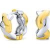 Bling Jewelry Orecchini A Cerchio Larghi Con Nodo D'Amore A Due Toni Classico Intreccio Di Corde A Spirale Infinito E Abbraccio Per Donne Placcati In Oro 14K Su Argento Sterling .925