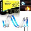 YONGMING Impermeabile Luci di marcia diurna 30CM 12V Flessibile DRL LED Strisce Luminose Lampeggianti per Faro Auto Doppio Colore Bianco Guida Ambra Sequenza Esecuzione, Confezione da 2
