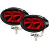 Biqing 12V/24V Faretti LED Moto Rosso, 20W LED Fuoristrada Lampada da Lavoro Faretti Moto Supplementari Luce Ausiliaria per Motos Camion Trattori SUV ATV Barca