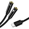 SopwMap Adattatore Splitter USB C a Doppio Jack TRS da 3,5 mm per Cuffie e Microfono, Compatibile con Smartphone USB-C e Laptop, Design Cavo in Nylon Intrecciato, per Gaming e Streaming