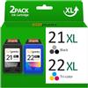 SUNPRINTZ 21XL 22XL Cartucce di stampa nere e a colori, per HP 21 22 cartucce di stampa, per HP 21 XL 22XL per HP Deskjet F2120 F2280 F380 F4180, PSC 1410 1415, per stampante Officejet 4315 4355