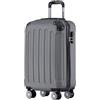 TRVLMORE Trolley Bagaglio a Mano 55x40x20 - Valigia Bagaglio a Mano 55x40x20 - Valigia 10 kg - Valigie Trolley - Valigia Piccola - Trolley da Cabina - Trolley da Viaggio - Grigio