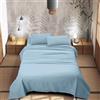 IlGruppone Il Gruppone Passione Casa Completo Letto 100% Puro Cotone Set Lenzuola Tinta Unita Lenzuolo Sotto Sopra e Federe Copri Cuscini Biancheria Da Letto - Azzurro - Singolo