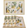 Dokeleen Set di 4 Tovagliette Lavabili Cotone Lavabili Tovaglietta Americane Asilo Merenda Scuola Colazione Stoffa Merenda Scuola 32x45cm