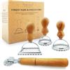 Plantvibes Set di 4 tagliapasta per ravioli, 3 splendidi stampi per ravioli con manico in legno, timbri per ravioli e taglierina per ravioli (4)