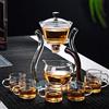 RORA Set di teiera in vetro automatico Lazy Tea Set magnetico rotante Kungfu resistente al calore, con 6 tazze da tè (teiera con 6 ciotole)
