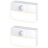 MiOYOOW 2 Pezzi Luce Notturne, USB Mini Lampada da Parete con Sensore di Movimento, Luci Notturna a Batterie Illuminazione da Incollare per Parete, Scale, Corridoio, Armadio