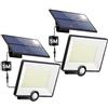 Pxwaxpy Luce Solare LED Esterno [204LED] Lampada Solare da Esterno con Sensore di Movimento, IP65 Impermeabile Farette Solare a LED da Esterno con Cavo di 5M Pannello Solare Indipendente-2 Pezzi
