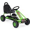 GYMAX Go Kart per Bambini 3-6 Anni, Macchina Cavalcabile con Pedali e Sedile Regolabile, Go Kart Giocattolo Facile da Controllare, 50x92x53 cm (Verde)