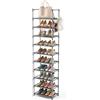 Vicye Scarpiera 10 Ripiani, Scarpiera Migliorare l'utilizzo dello spazio Slim per 20-25 Paia di Scarpe, Scaffale Scarpe in Tessuto, Portascarpe Alta Aperta per Ingresso Corridoio, Soggiorno