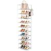 Vicye Scarpiera 10 Ripiani, Scarpiera Migliorare l'utilizzo dello spazio Slim per 20-25 Paia di Scarpe, Scaffale Scarpe in Tessuto, Portascarpe Alta Aperta per Ingresso Corridoio, Soggiorno