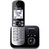 Panasonic KX-TG686 Telefono Fisso Senza Fili Digitale (Blocco Chiamate Automatiche, Segreteria Automatica, Vivavoce Modalità Non Disturbare, Diverse Suonerie, Agenda, Baby Monitor) Nero