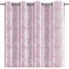 AmeliaHome - Tenda effetto velluto, 140 x 245 cm, 1 pezzo Tenda decorativa con occhielli, effetto velluto, motivo a foglie, colore: rosa cipria.