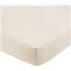 Amazon Basics Lenzuolo Coprimaterasso, 100% Poliestere, 85 g/mq, 150 x 200 x 30 cm, Beige