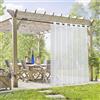 PONY DANCE Tenda Impermeabile Esterno 1 Pezzo L254 x A243 CM Tende Bianche per Gazebo e Verande con Anelli Voile Curtain Trasparenti per Balcone Decorazione