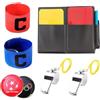 NLONLL Kit Arbitro Calcio con 2 Fischietto Cartellini Arbitro in Metallo, Cartellini e Fischietto Arbitro Calcio, 2 Fascia da Capitano Calcio, Gettone di Voto per Partite di Calcio Sport Scuola