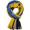 Rotfuchs Sciarpa lavorata a maglia Sciarpa da uomo Warm & Soft Red Fox® Unisex in lana a righe multicolore (marrone giallo blu)