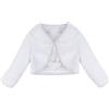 CHICTRY Giacca Pelliccia per Bambina Cappotto Elegante Invernale Autunno Cardigan Bolero con Pompom Manica Lunga Stola Coprispalle per Cerimonia Sposa Compleanno Festa Bianco 10-12 Anni