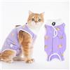 Amexo Cat Professionale Recupero Vestito Tutina Gatto Post Operatoria Cat Woman Costume e-Collar Alternativa per Gatti e Cani per Addominali Ferite o Malattie della Pelle Viola (S)