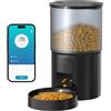 POOEKEN Distributore Automatico Cibo Gatti Cani WiFi: Dosatore Crocchette per Animali Domestici con 10S Registrazione - Mangiatoia Automatica per Cibo Distributore Crocchette Gatto Timer Nero 4L