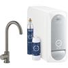 Grohe Blue Home rubinetto da cucina Mono con SodaSystem e sistema di filtraggio, orientabile, 31498AL1, Mono Blue Home hard graphite spazzolato [Rubinetteria da Cucina > Rubinetti da Cucina con Trattamento dell'Acqua]