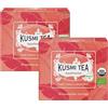 Kusmi Tea - AquaSummer Bio- Miscela di Ibisco Al Sapore di Pesca e Albicocca - Infuso Biologico Senza Teina - Da Gustare Caldo o Freddo - Confezione da 2-2x20 Bustine di Tè