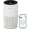 Bosch Thermotechnik Bosch Air 4000i - Purificatore d'aria intelligente - Copre 62,5 m² - Filtra efficacemente oltre il 99% degli inquinanti - Modalità Auto/Sleep (< 25 dB(A)) - CADR: 300 m³/h - Connettività display e app