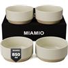 MIAMIO - Set di 4 ciotole/Set di ciotole in ceramica (850 ml) per pasta, ramen, cereali, insalata - Lavabile in lavastoviglie e nel microonde - Collezione Sierra (chiaro, Ciotole (4x))