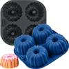 Webake Mini stampo per torta ad anello in silicone per friggitrice ad aria, 2 pezzi da 8 cm, stampo per torte piccole scanalate, per ciambelle, muffin, cupcake