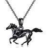 YFN Collana con cavallo per ragazze, in argento Sterling con cavallo, regalo per donne, regalo per ragazze e donne, 45,7 cm + 5,1 cm, Argento sterling, Non Applicabile